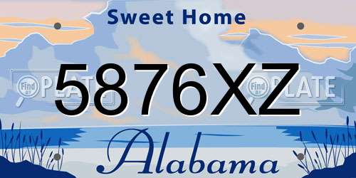 5876XZ Alabama License Plate