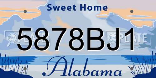 5878BJ1 Alabama License Plate