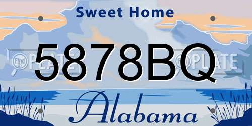 5878BQ Alabama License Plate