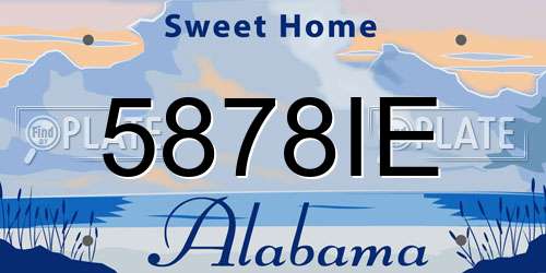 5878IE Alabama License Plate