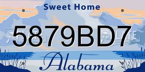 5879BD7 Alabama License Plate