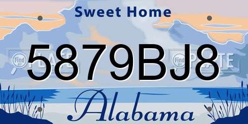 5879BJ8 Alabama License Plate