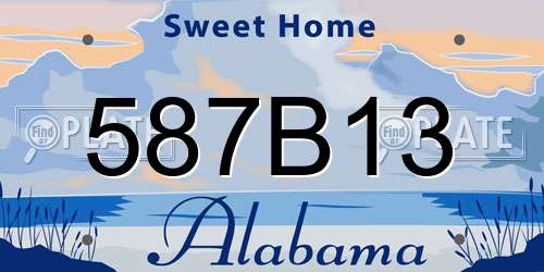 587B13 Alabama License Plate