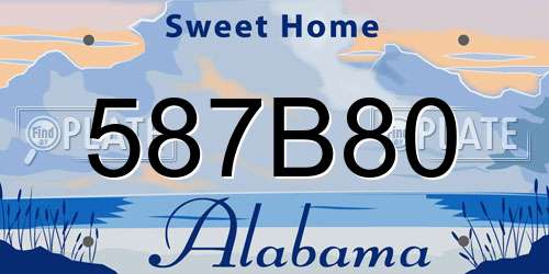 587B80 Alabama License Plate