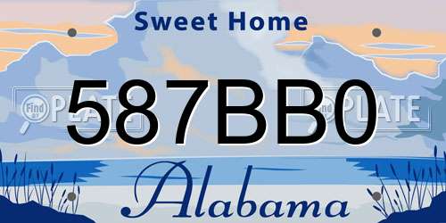 587BB0 Alabama License Plate