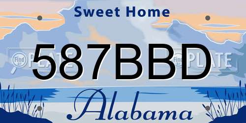 587BBD Alabama License Plate