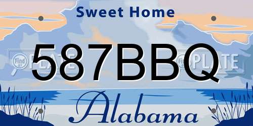587BBQ Alabama License Plate