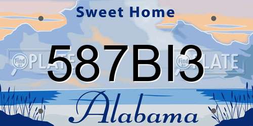 587BI3 Alabama License Plate