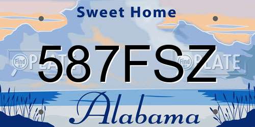587FSZ Alabama License Plate
