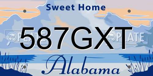 587GXT Alabama License Plate