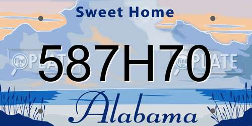 587H70 Alabama License Plate