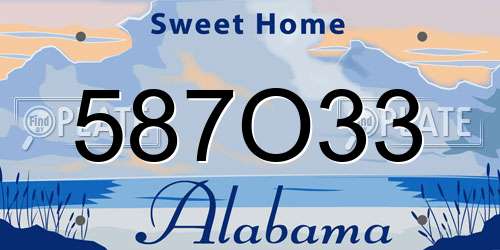 587O33 Alabama License Plate