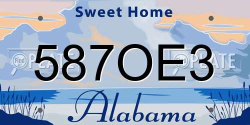 587OE3 Alabama License Plate