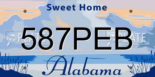 587PEB Alabama License Plate