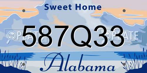 587Q33 Alabama License Plate