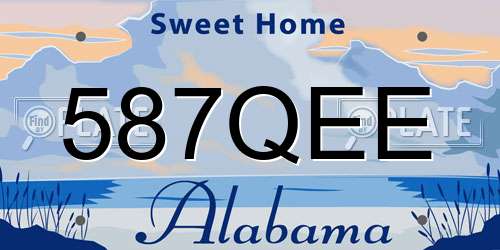 587QEE Alabama License Plate