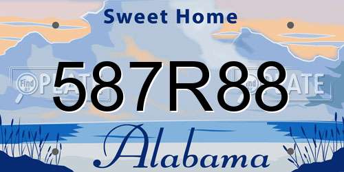 587R88 Alabama License Plate