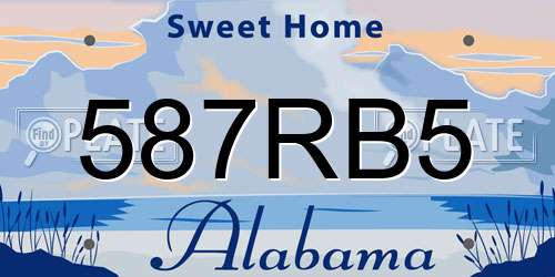 587RB5 Alabama License Plate