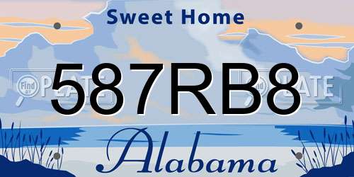 587RB8 Alabama License Plate