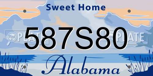 587S80 Alabama License Plate