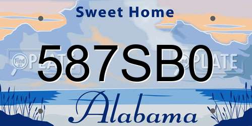 587SB0 Alabama License Plate