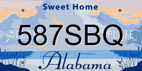 587SBQ Alabama License Plate