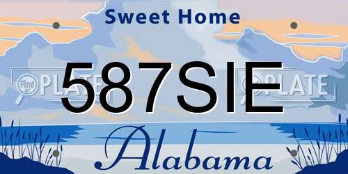 587SIE Alabama License Plate