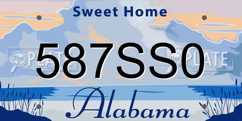 587SS0 Alabama License Plate