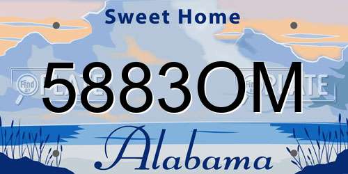5883OM Alabama License Plate