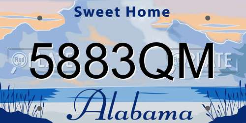 5883QM Alabama License Plate