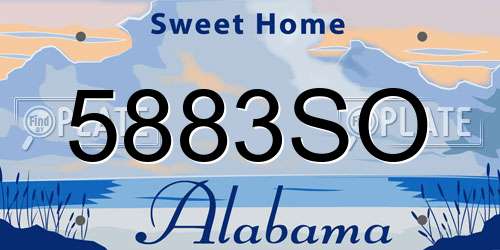 5883SO Alabama License Plate