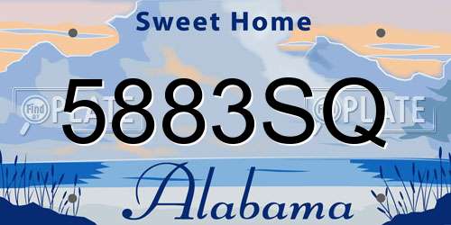 5883SQ Alabama License Plate
