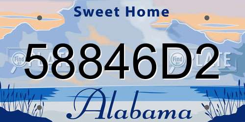 58846D2 Alabama License Plate