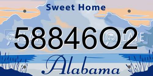 58846O2 Alabama License Plate