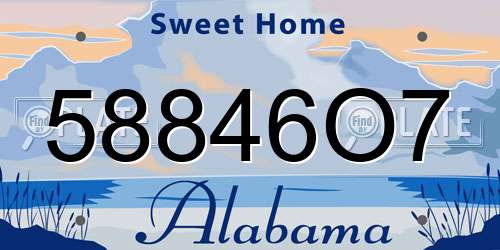 58846O7 Alabama License Plate