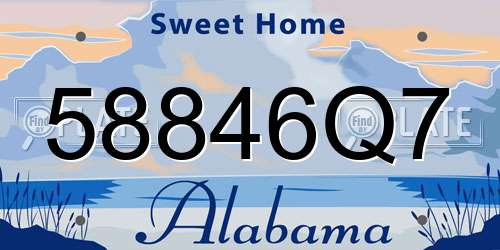 58846Q7 Alabama License Plate