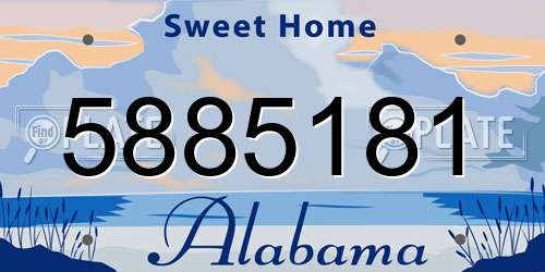 5885181 Alabama License Plate