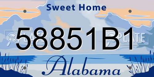 58851B1 Alabama License Plate