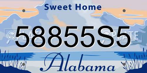 58855S5 Alabama License Plate