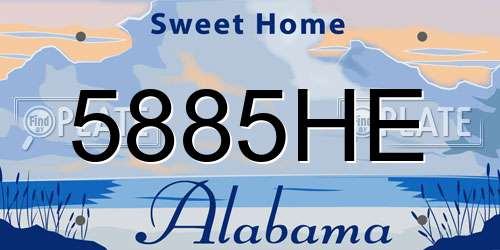 5885HE Alabama License Plate