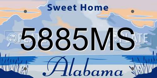 5885MS Alabama License Plate
