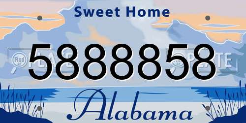 5888858 Alabama License Plate