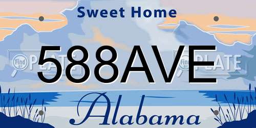588AVE Alabama License Plate