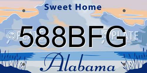 588BFG Alabama License Plate