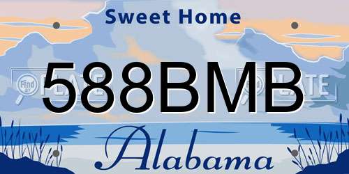 588BMB Alabama License Plate