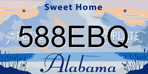 588EBQ Alabama License Plate