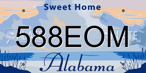 588EOM Alabama License Plate