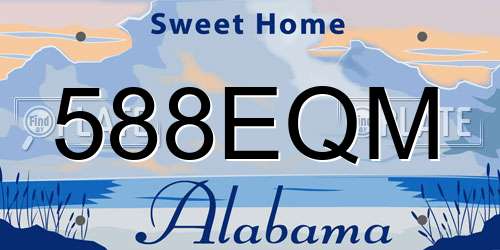 588EQM Alabama License Plate