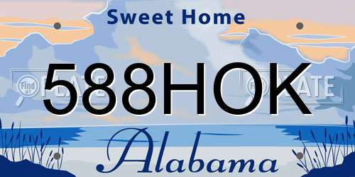 588HOK Alabama License Plate