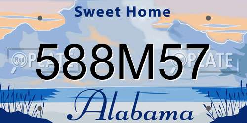 588M57 Alabama License Plate